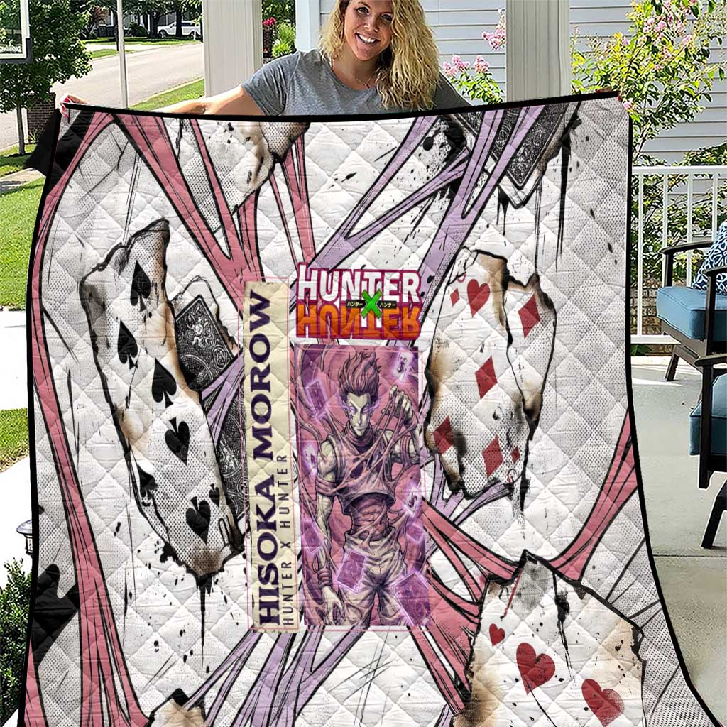 Hisoka Morow Playing Card Theme Quilt with Magic Aura and Artistic Anime Illustration - The Mazicc