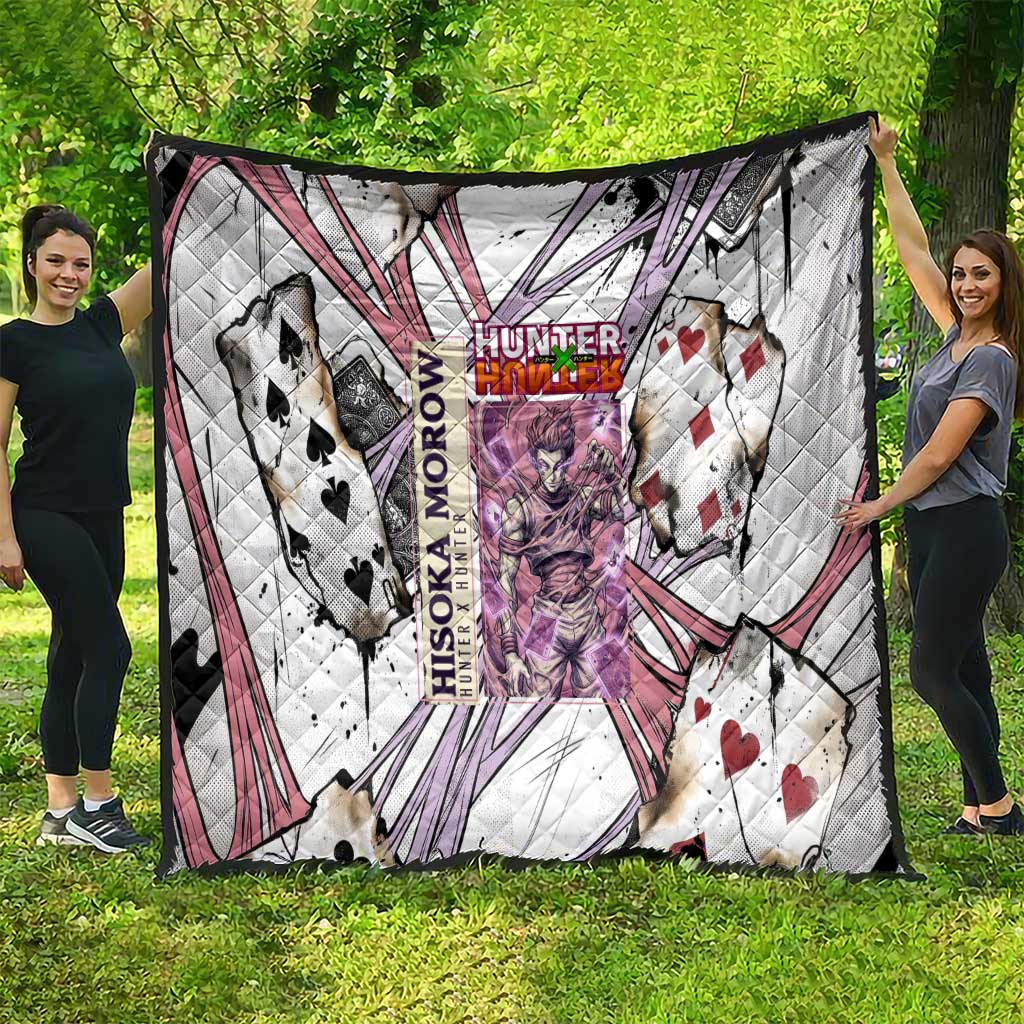 Hisoka Morow Playing Card Theme Quilt with Magic Aura and Artistic Anime Illustration - The Mazicc