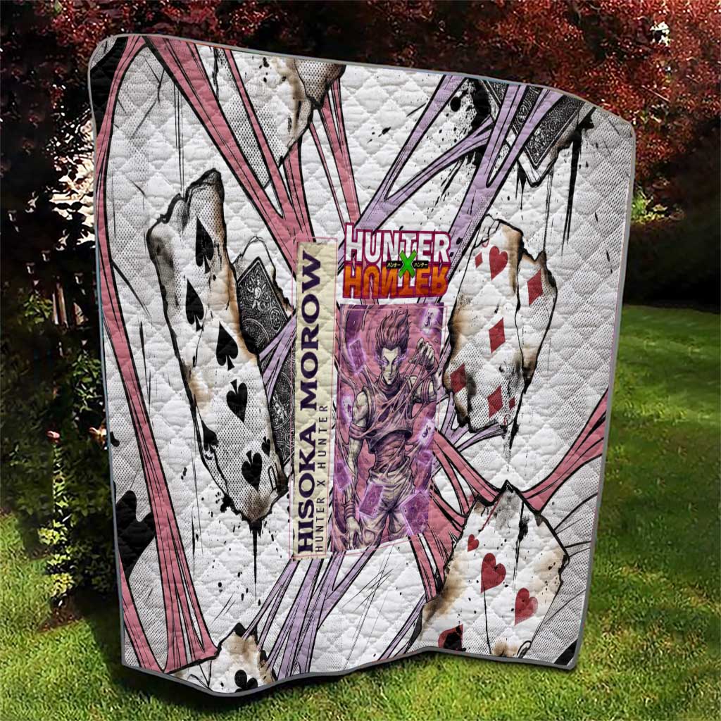 Hisoka Morow Playing Card Theme Quilt with Magic Aura and Artistic Anime Illustration - The Mazicc