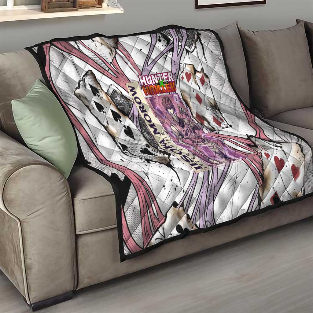 Hisoka Morow Playing Card Theme Quilt with Magic Aura and Artistic Anime Illustration - The Mazicc