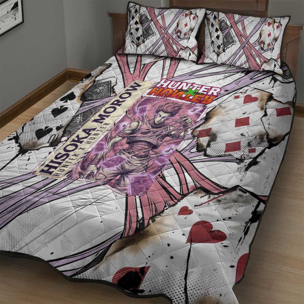 Hisoka Morow Playing Card Theme Quilt Bed Set with Magic Aura and Artistic Anime Illustration - The Mazicc
