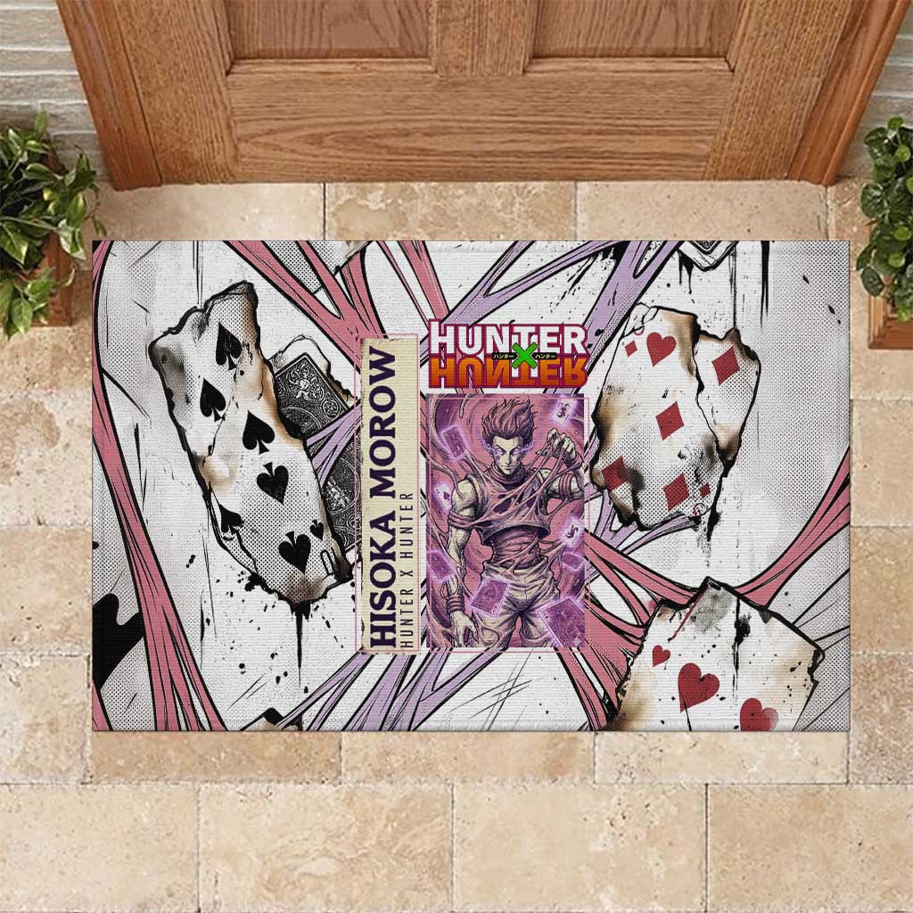 Hisoka Morow Playing Card Theme Rubber Doormat with Magic Aura and Artistic Anime Illustration - The Mazicc