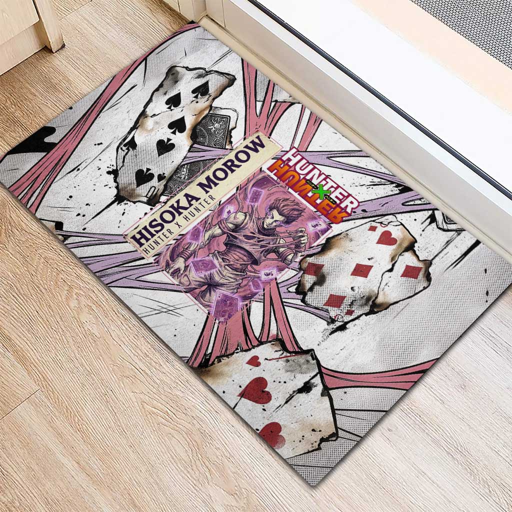 Hisoka Morow Playing Card Theme Rubber Doormat with Magic Aura and Artistic Anime Illustration - The Mazicc
