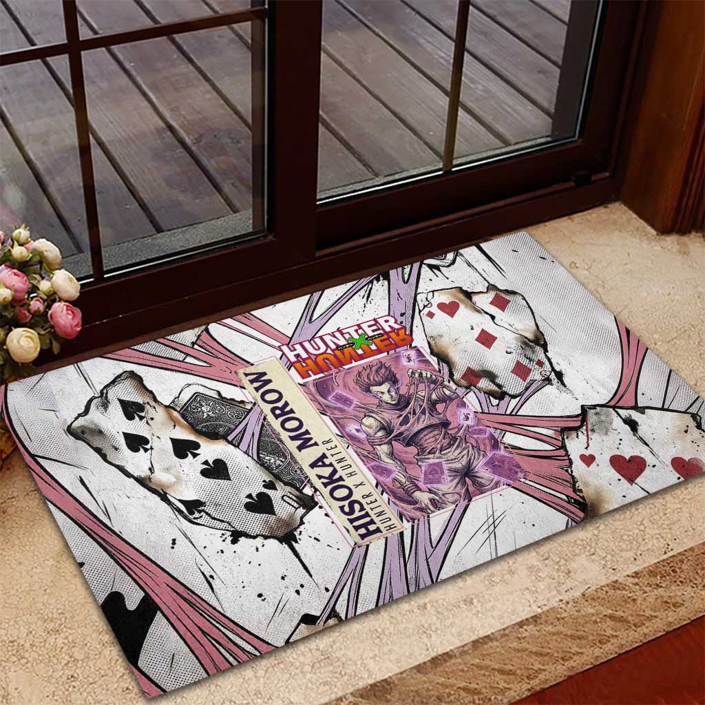 Hisoka Morow Playing Card Theme Rubber Doormat with Magic Aura and Artistic Anime Illustration - The Mazicc