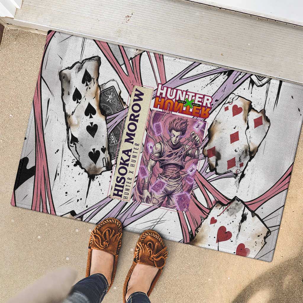 Hisoka Morow Playing Card Theme Rubber Doormat with Magic Aura and Artistic Anime Illustration - The Mazicc