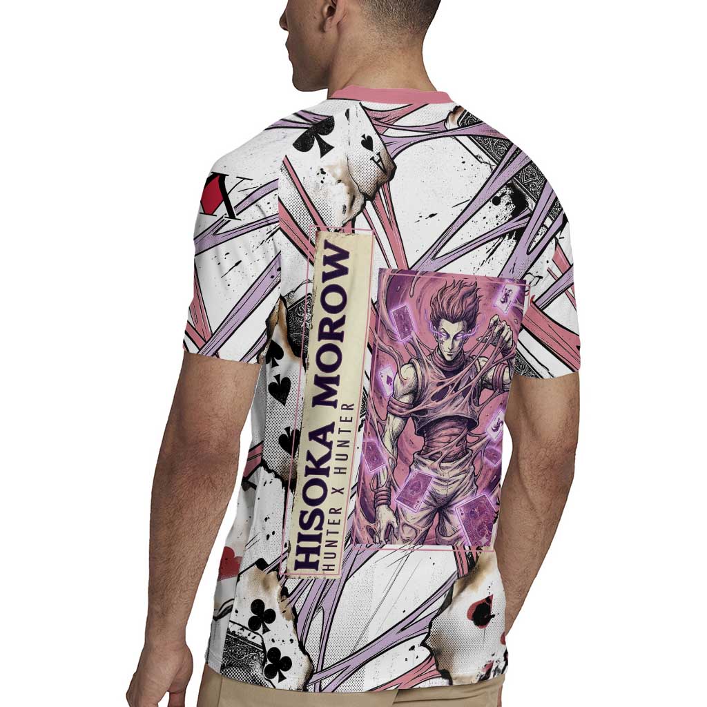 Hisoka Morow Playing Card Theme Rugby Jersey with Magic Aura and Artistic Anime Illustration - The Mazicc