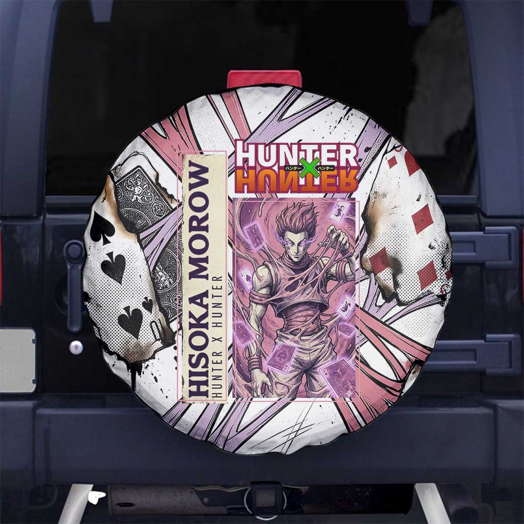 Hisoka Morow Playing Card Theme Spare Tire Cover with Magic Aura and Artistic Anime Illustration - The Mazicc