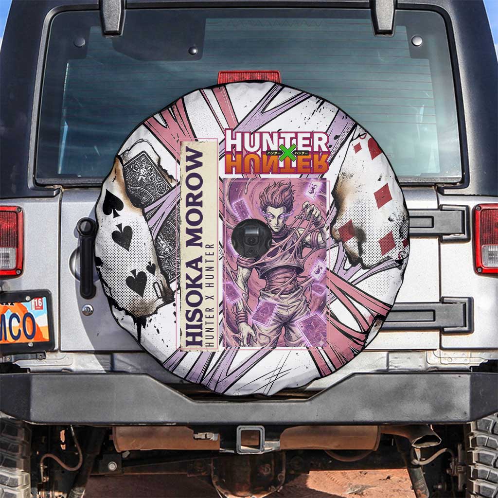 Hisoka Morow Playing Card Theme Spare Tire Cover with Magic Aura and Artistic Anime Illustration - The Mazicc