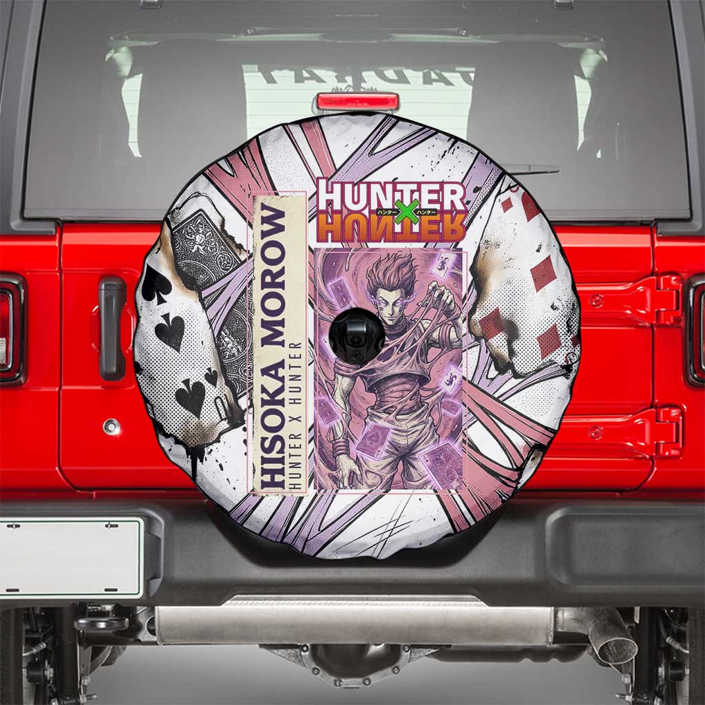 Hisoka Morow Playing Card Theme Spare Tire Cover with Magic Aura and Artistic Anime Illustration - The Mazicc