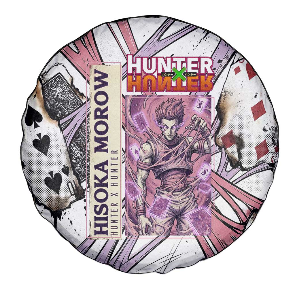 Hisoka Morow Playing Card Theme Spare Tire Cover with Magic Aura and Artistic Anime Illustration - The Mazicc