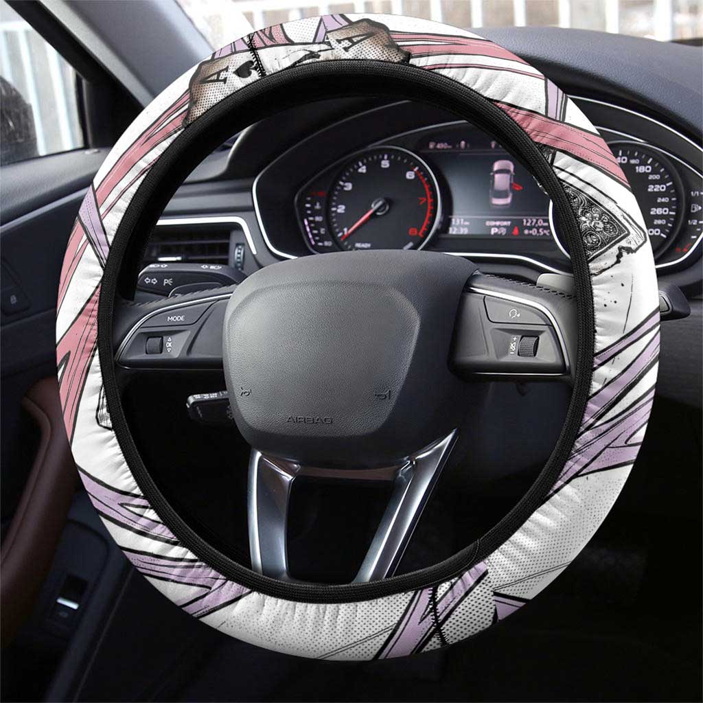 Hisoka Morow Playing Card Theme Steering Wheel Cover with Magic Aura and Artistic Anime Illustration - The Mazicc