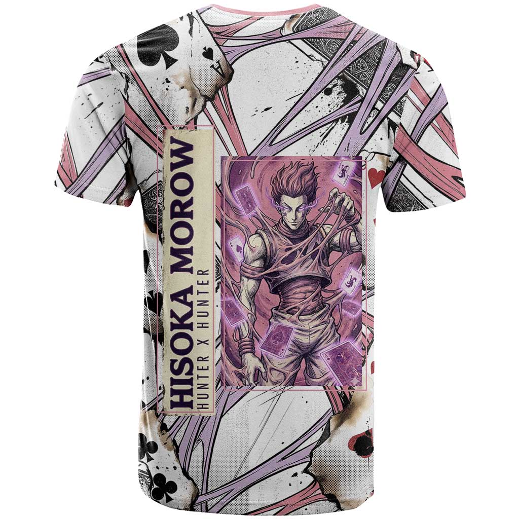 Hisoka Morow Playing Card Theme T Shirt with Magic Aura and Artistic Anime Illustration - The Mazicc