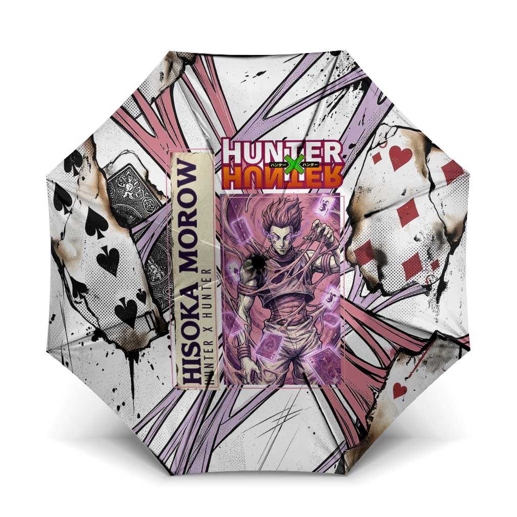 Hisoka Morow Playing Card Theme Umbrella with Magic Aura and Artistic Anime Illustration - The Mazicc