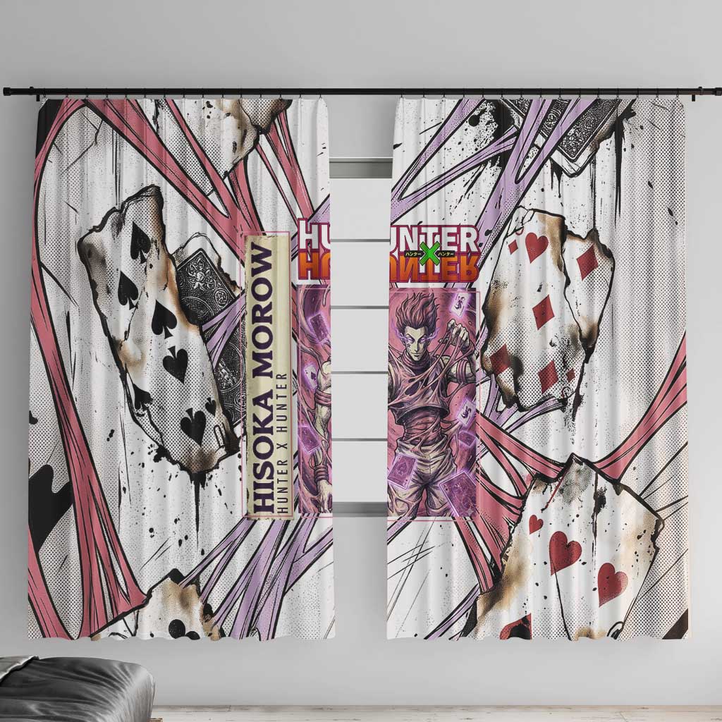 Hisoka Morow Playing Card Theme Window Curtain with Magic Aura and Artistic Anime Illustration - The Mazicc