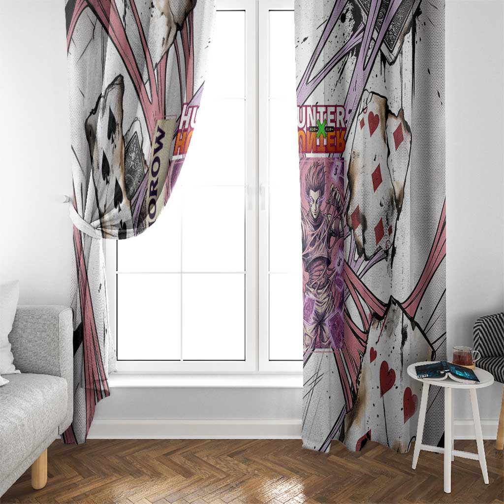 Hisoka Morow Playing Card Theme Window Curtain with Magic Aura and Artistic Anime Illustration - The Mazicc