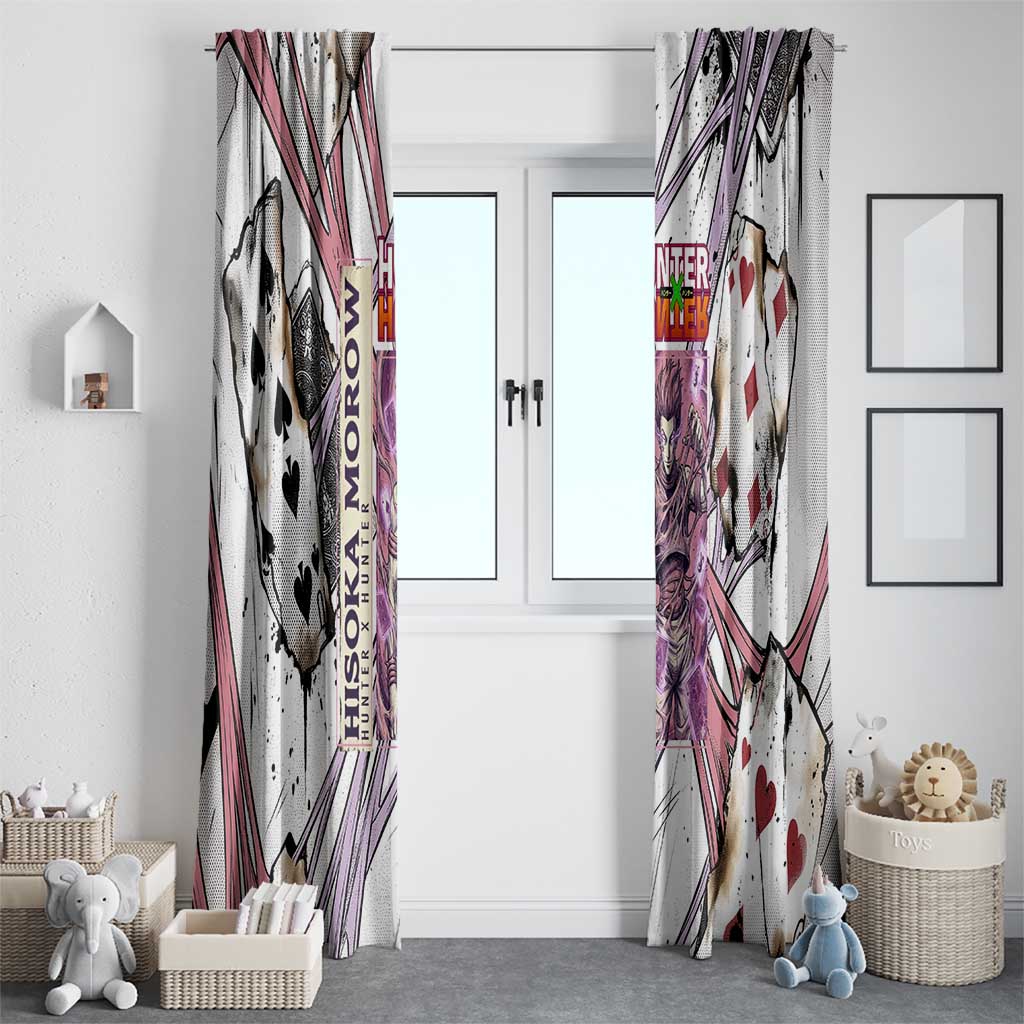 Hisoka Morow Playing Card Theme Window Curtain with Magic Aura and Artistic Anime Illustration - The Mazicc