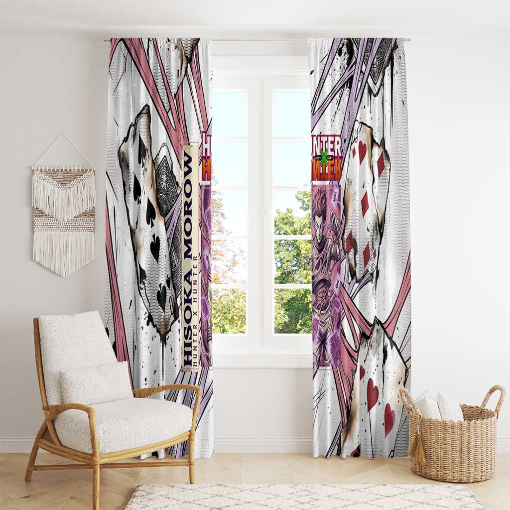 Hisoka Morow Playing Card Theme Window Curtain with Magic Aura and Artistic Anime Illustration - The Mazicc