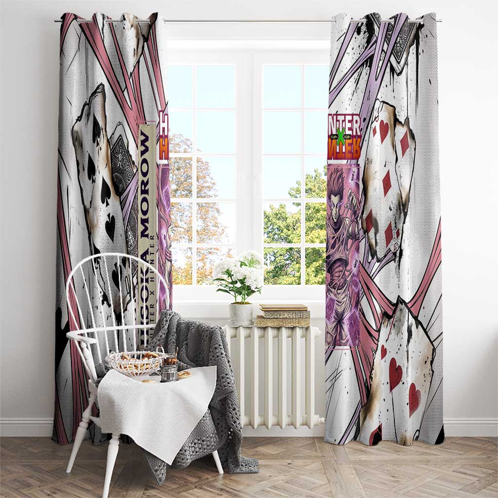 Hisoka Morow Playing Card Theme Window Curtain with Magic Aura and Artistic Anime Illustration - The Mazicc