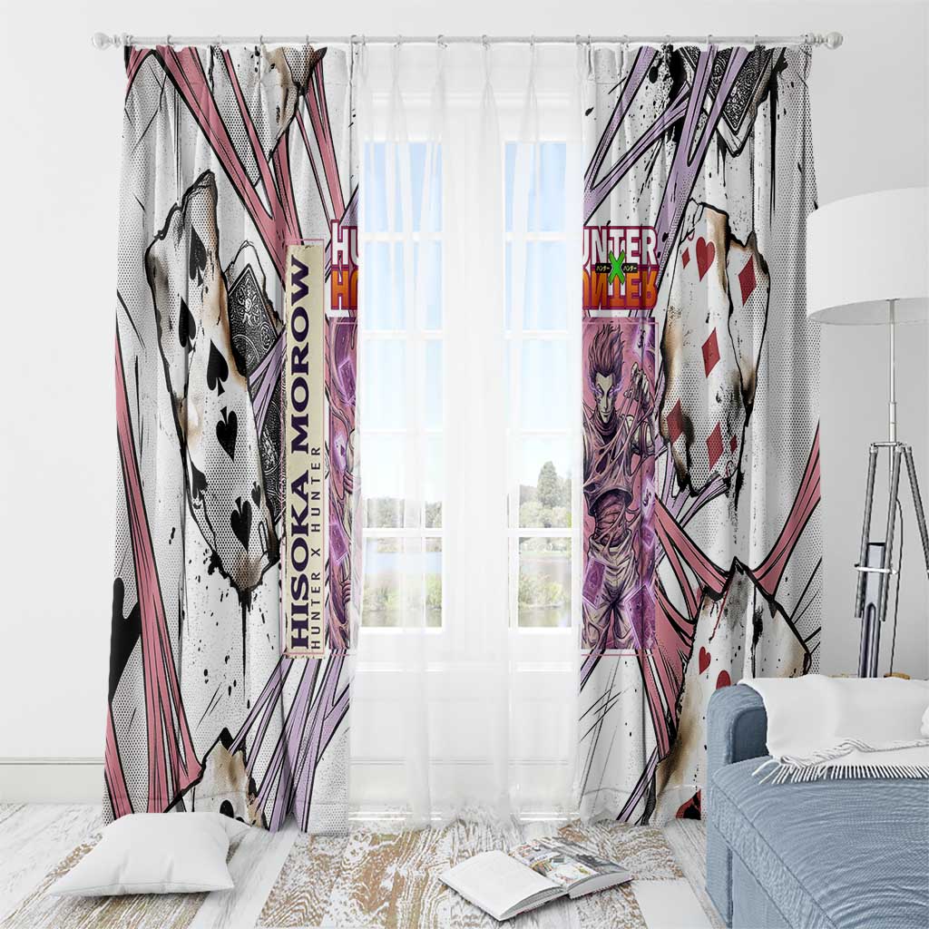 Hisoka Morow Playing Card Theme Window Curtain with Magic Aura and Artistic Anime Illustration - The Mazicc