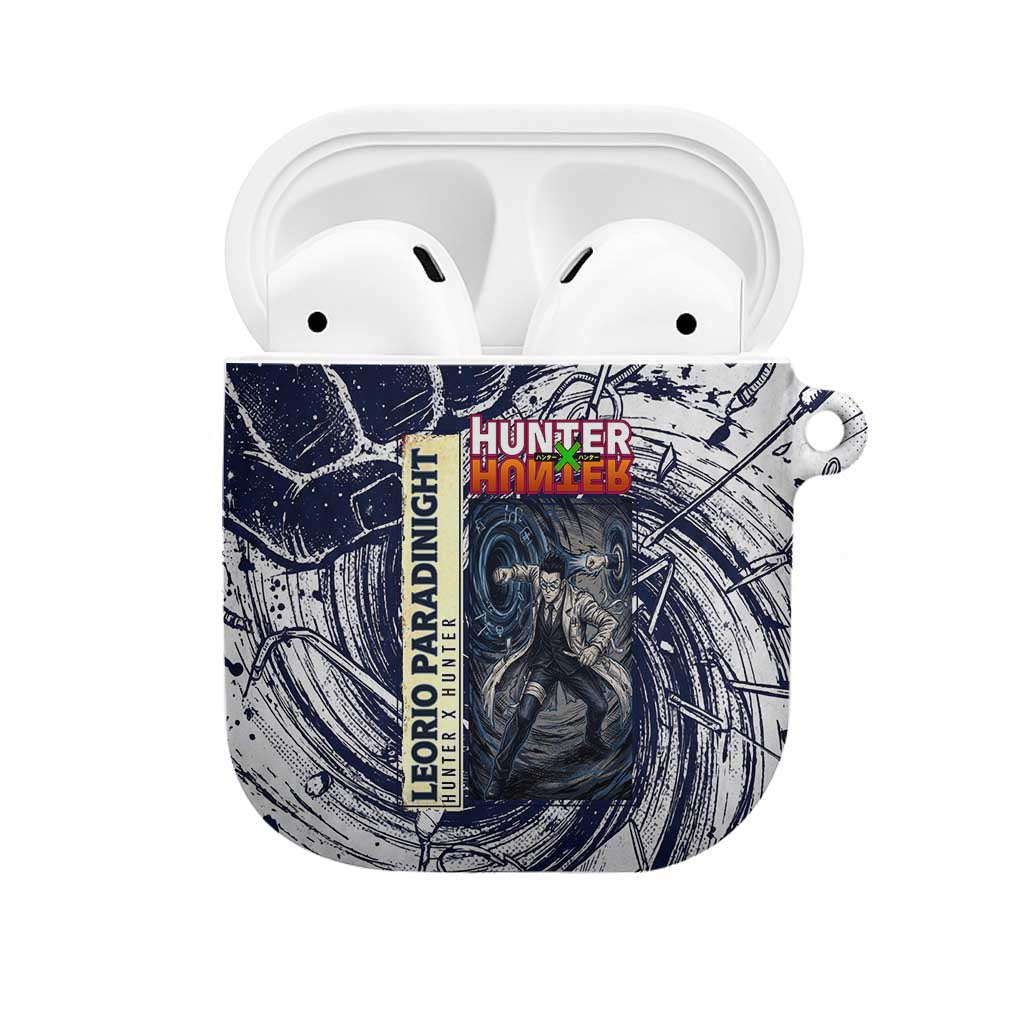 Leorio Paradinight Portal Energy Theme AirPods Case with Dynamic Anime Artwork and Blue Grunge Design - The Mazicc