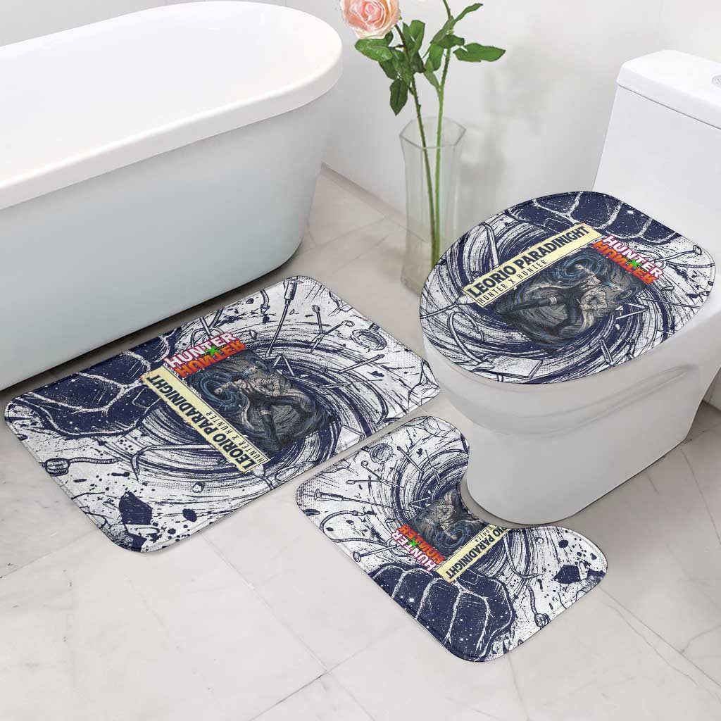 Leorio Paradinight Portal Energy Theme Bathroom Set with Dynamic Anime Artwork and Blue Grunge Design - The Mazicc