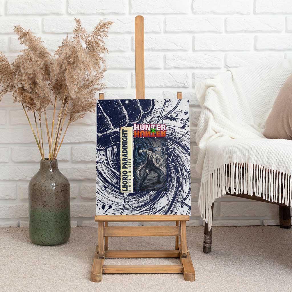 Leorio Paradinight Portal Energy Theme Canvas Wall Art with Dynamic Anime Artwork and Blue Grunge Design - The Mazicc
