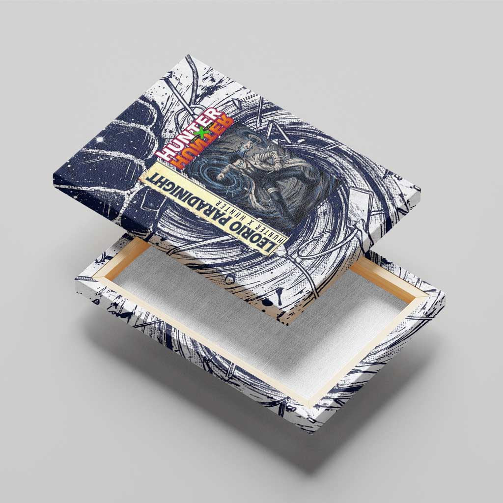 Leorio Paradinight Portal Energy Theme Canvas Wall Art with Dynamic Anime Artwork and Blue Grunge Design - The Mazicc