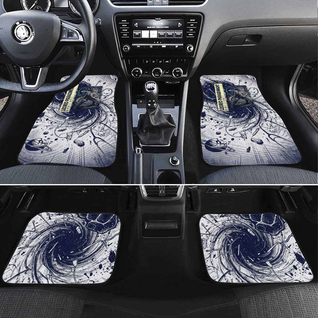 Leorio Paradinight Portal Energy Theme Car Mats with Dynamic Anime Artwork and Blue Grunge Design - The Mazicc