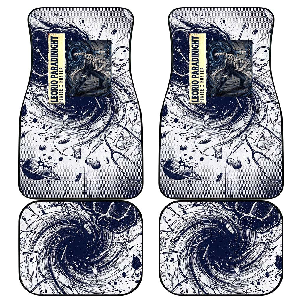 Leorio Paradinight Portal Energy Theme Car Mats with Dynamic Anime Artwork and Blue Grunge Design - The Mazicc