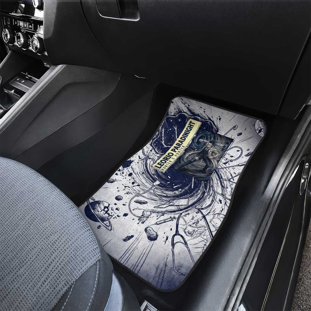Leorio Paradinight Portal Energy Theme Car Mats with Dynamic Anime Artwork and Blue Grunge Design - The Mazicc