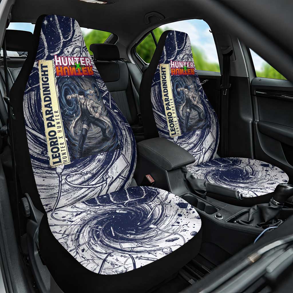 Leorio Paradinight Portal Energy Theme Car Seat Cover with Dynamic Anime Artwork and Blue Grunge Design - The Mazicc