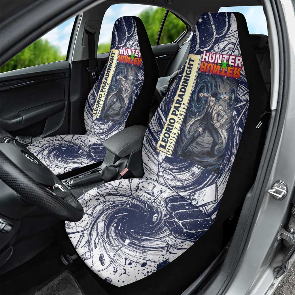 Leorio Paradinight Portal Energy Theme Car Seat Cover with Dynamic Anime Artwork and Blue Grunge Design - The Mazicc