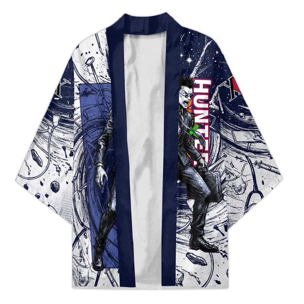 Leorio Paradinight Portal Energy Theme Kimono with Dynamic Anime Artwork and Blue Grunge Design - The Mazicc