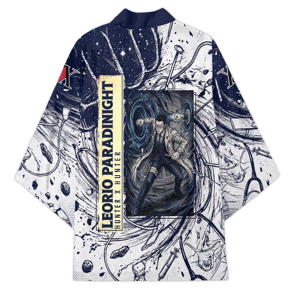 Leorio Paradinight Portal Energy Theme Kimono with Dynamic Anime Artwork and Blue Grunge Design - The Mazicc