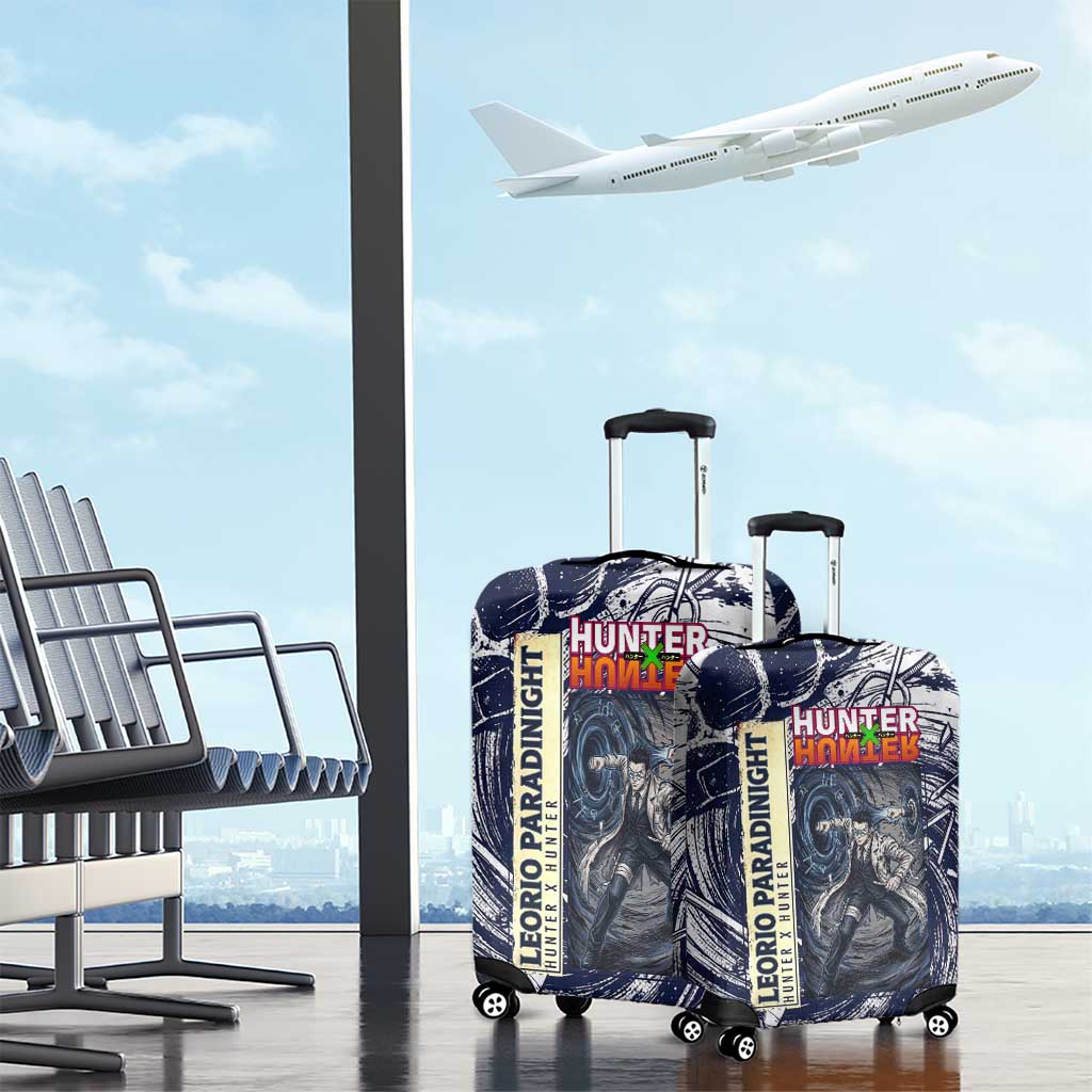 Leorio Paradinight Portal Energy Theme Luggage Cover with Dynamic Anime Artwork and Blue Grunge Design - The Mazicc