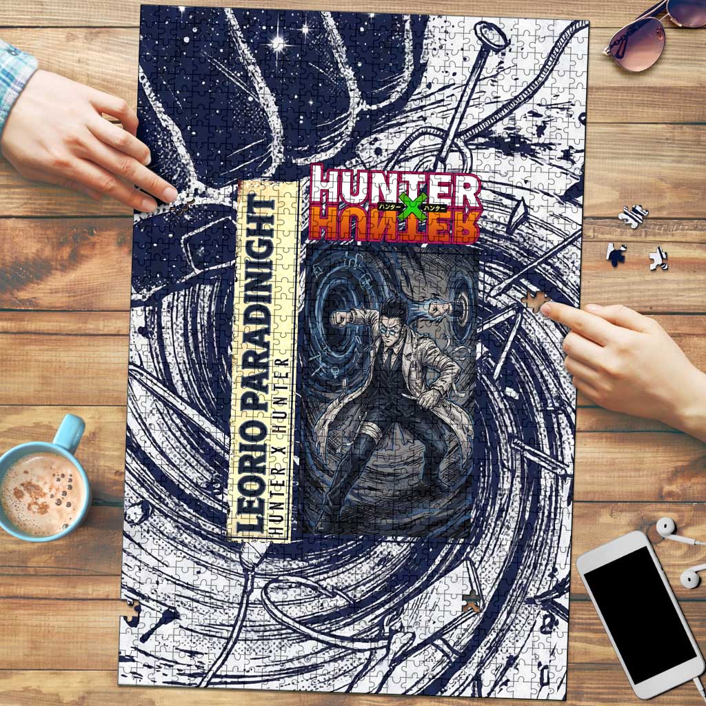 Leorio Paradinight Portal Energy Theme Puzzle with Dynamic Anime Artwork and Blue Grunge Design - The Mazicc