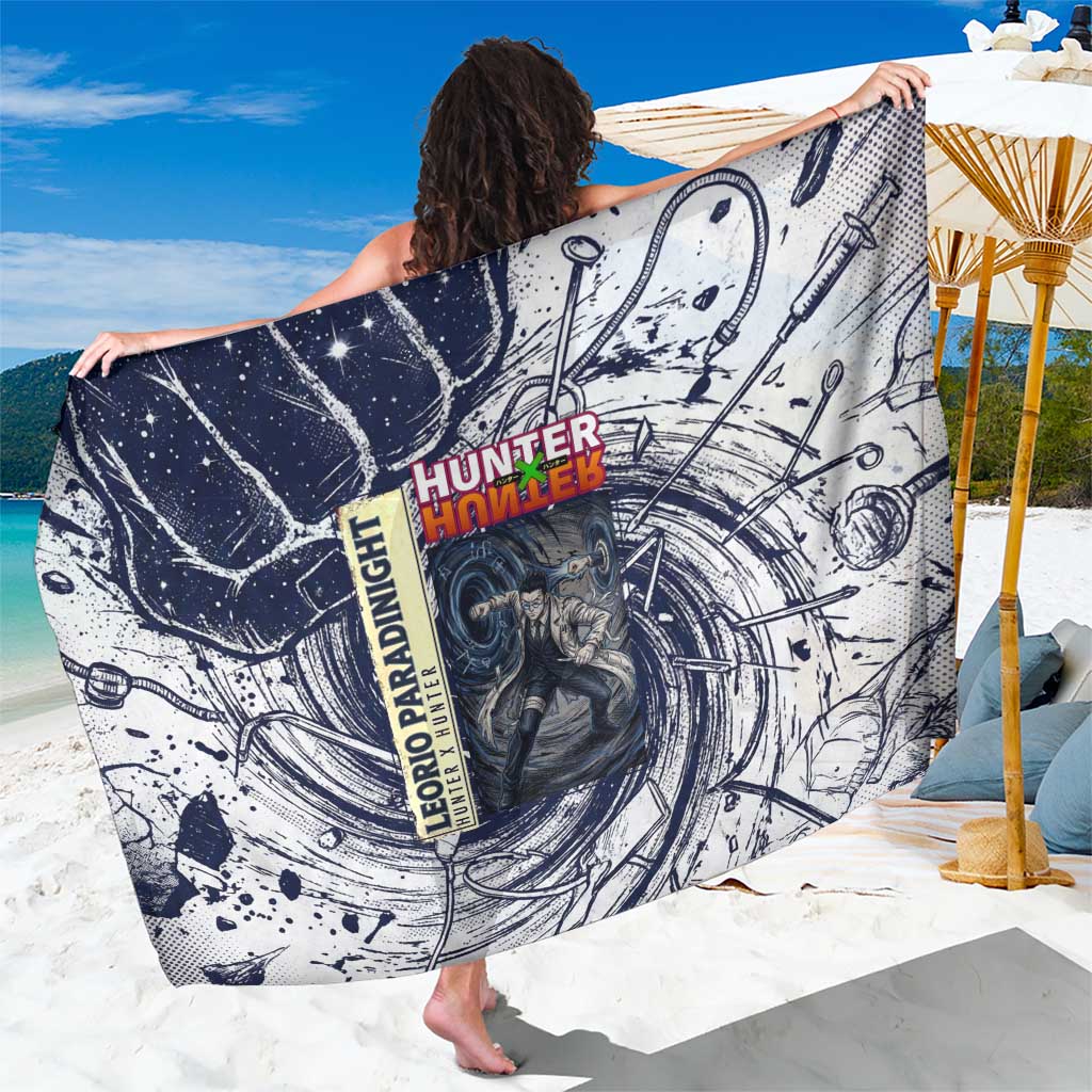 Leorio Paradinight Portal Energy Theme Sarong with Dynamic Anime Artwork and Blue Grunge Design - The Mazicc