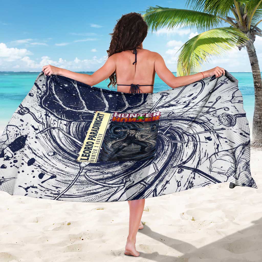 Leorio Paradinight Portal Energy Theme Sarong with Dynamic Anime Artwork and Blue Grunge Design - The Mazicc