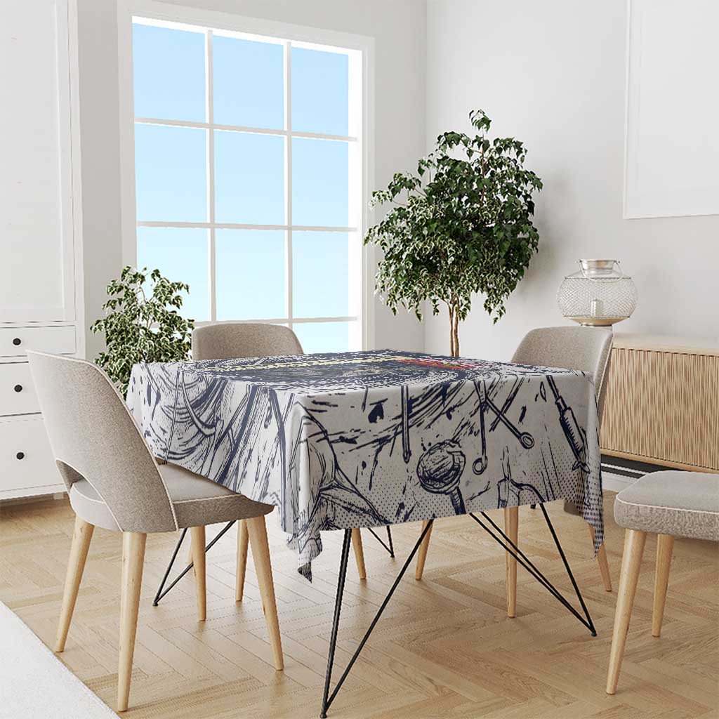 Leorio Paradinight Portal Energy Theme Tablecloth with Dynamic Anime Artwork and Blue Grunge Design - The Mazicc