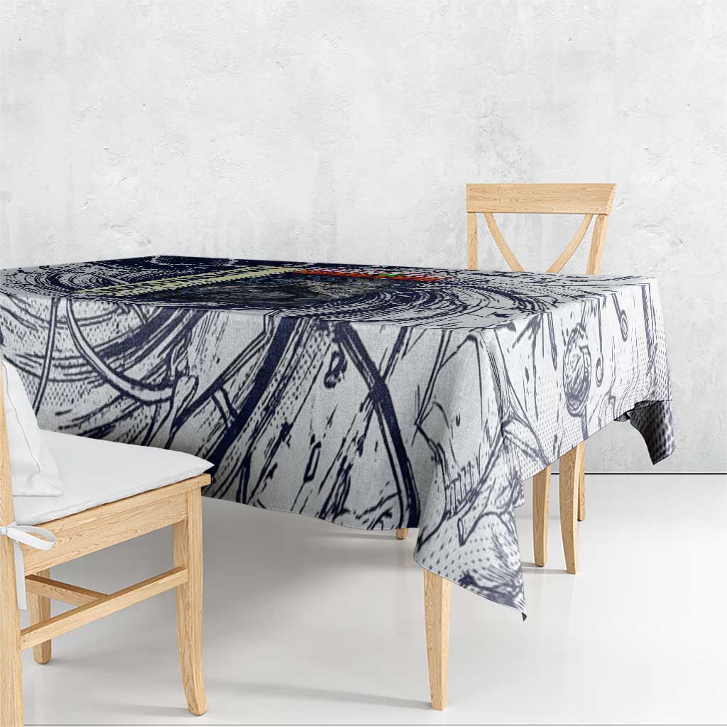 Leorio Paradinight Portal Energy Theme Tablecloth with Dynamic Anime Artwork and Blue Grunge Design - The Mazicc