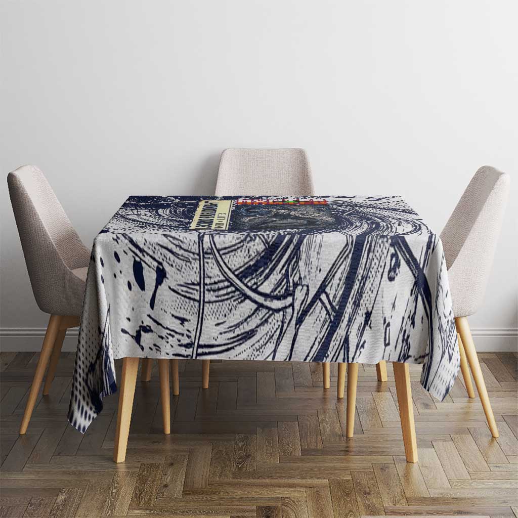 Leorio Paradinight Portal Energy Theme Tablecloth with Dynamic Anime Artwork and Blue Grunge Design - The Mazicc