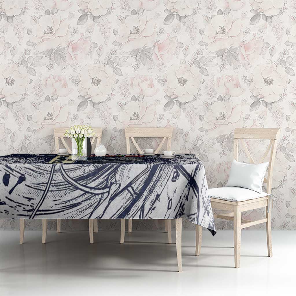 Leorio Paradinight Portal Energy Theme Tablecloth with Dynamic Anime Artwork and Blue Grunge Design - The Mazicc