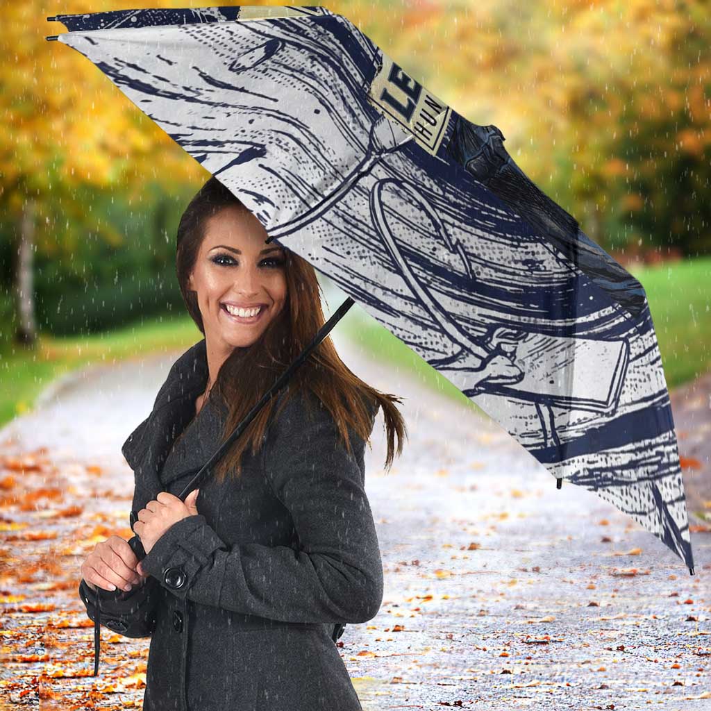 Leorio Paradinight Portal Energy Theme Umbrella with Dynamic Anime Artwork and Blue Grunge Design - The Mazicc