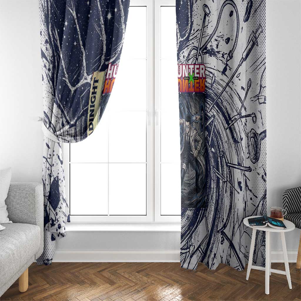 Leorio Paradinight Portal Energy Theme Window Curtain with Dynamic Anime Artwork and Blue Grunge Design - The Mazicc