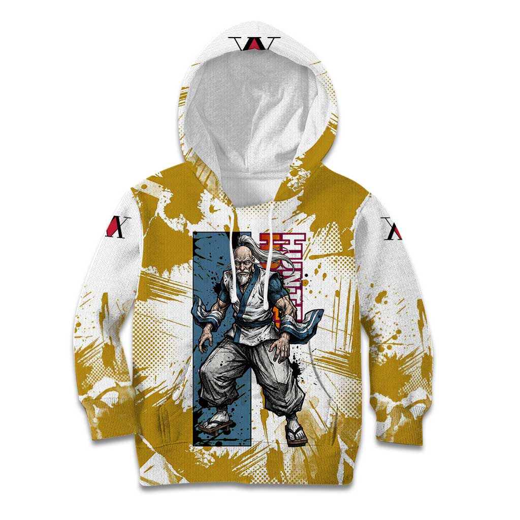 Isaac Netero Golden Aura Design Kid Hoodie with 100-Type Guanyin Bodhisattva and Vintage Anime Artwork - The Mazicc