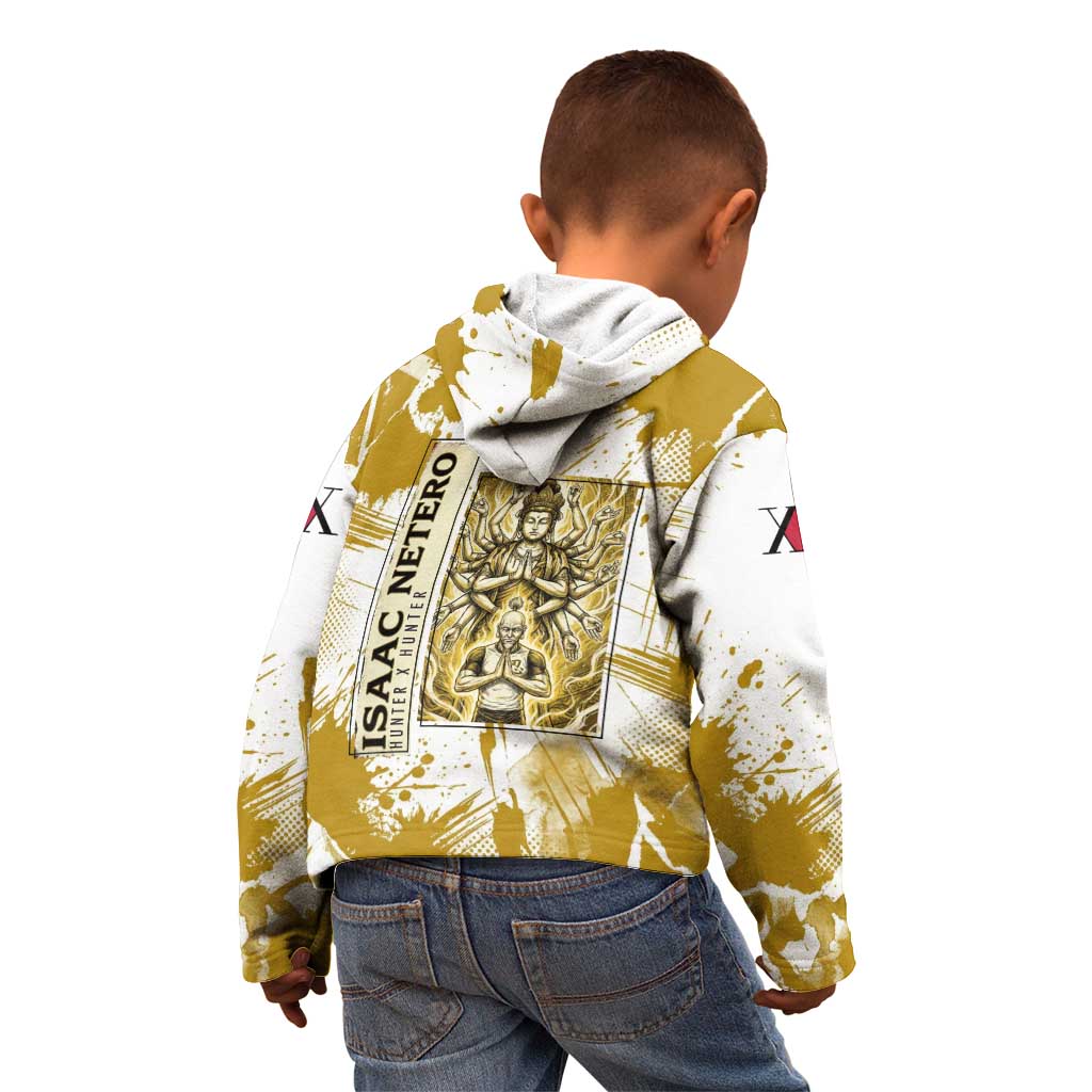 Isaac Netero Golden Aura Design Kid Hoodie with 100-Type Guanyin Bodhisattva and Vintage Anime Artwork - The Mazicc