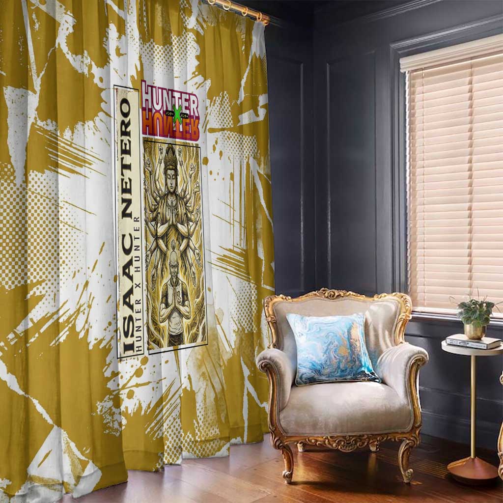 Isaac Netero Golden Aura Design Window Curtain with 100-Type Guanyin Bodhisattva and Vintage Anime Artwork - The Mazicc