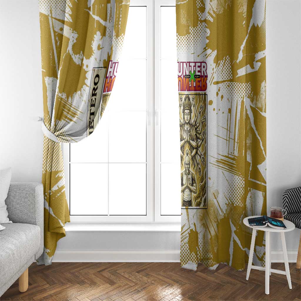 Isaac Netero Golden Aura Design Window Curtain with 100-Type Guanyin Bodhisattva and Vintage Anime Artwork - The Mazicc