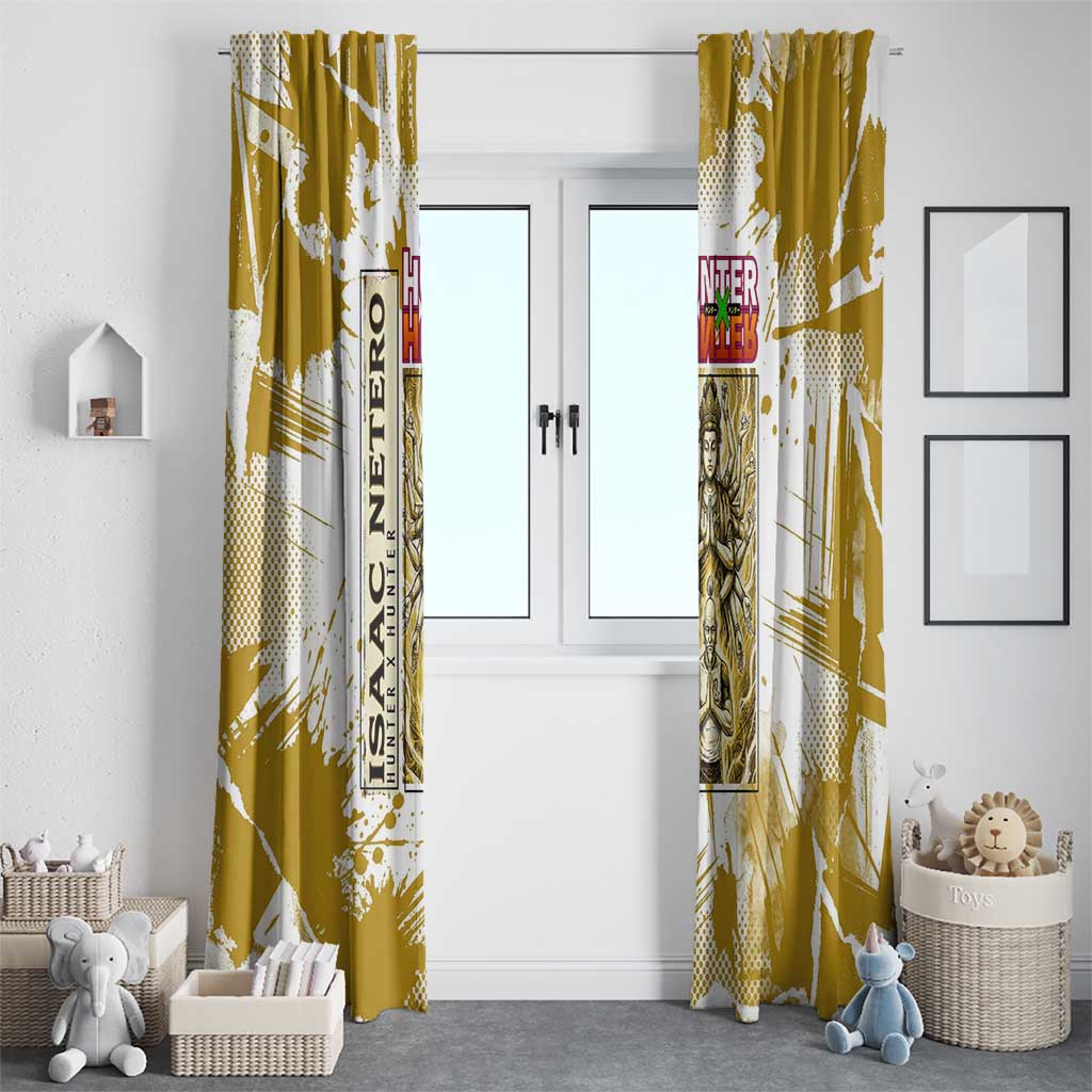 Isaac Netero Golden Aura Design Window Curtain with 100-Type Guanyin Bodhisattva and Vintage Anime Artwork - The Mazicc