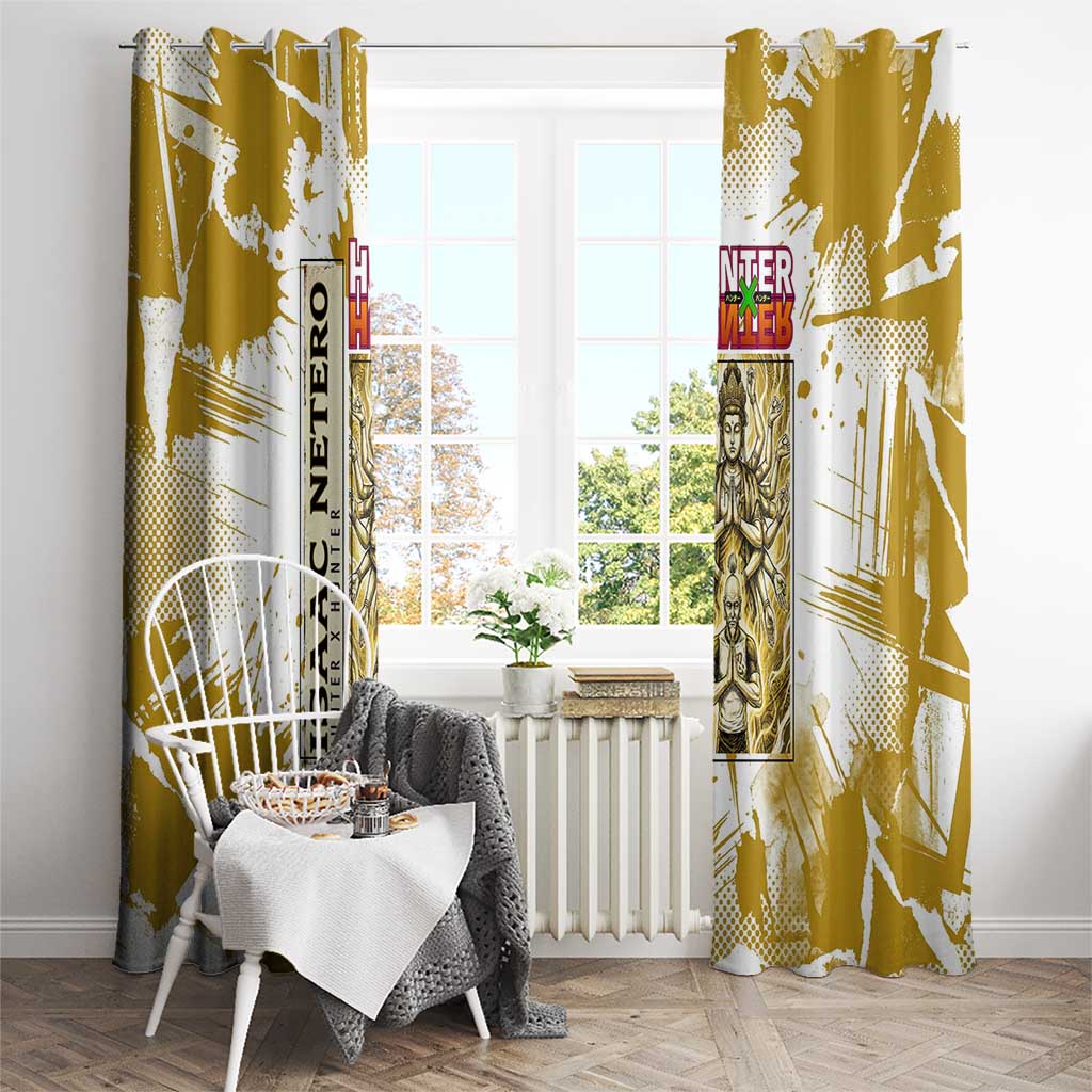 Isaac Netero Golden Aura Design Window Curtain with 100-Type Guanyin Bodhisattva and Vintage Anime Artwork - The Mazicc